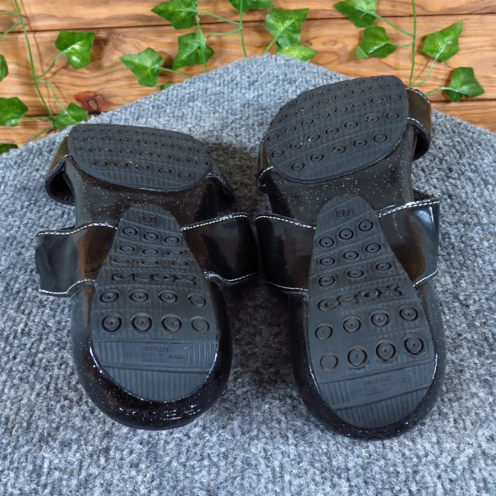 Geox Kids Unisex Slide Sandal Size 5 Casual Everyday‎ Black Synthetic